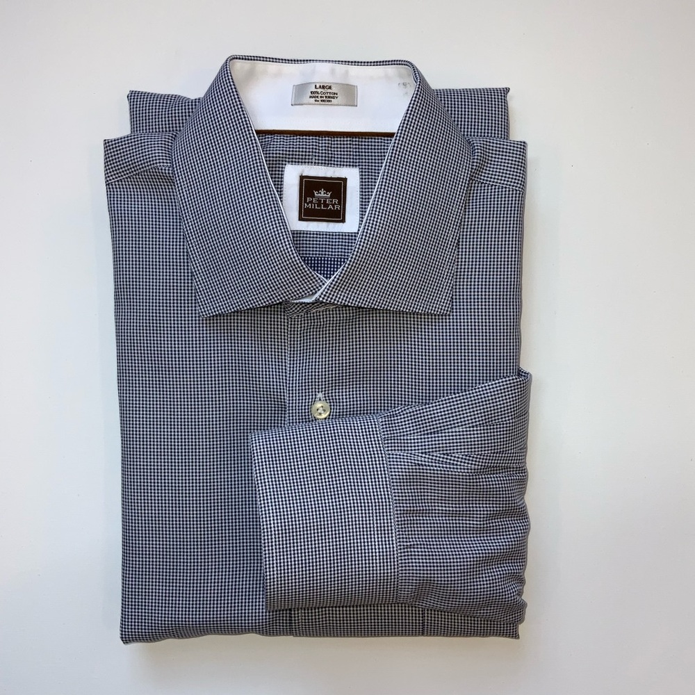 Men’s Peter Millar Cotton Button Down Shirt Large